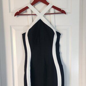 NWT Fashion Nova Boss Moves Bandage Midi Dress - Size S, Bodycon Halter Glam